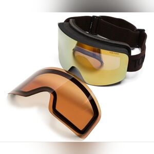 ​✨ NWT Tom Ford Luxury Ski Goggles - Black/Brown | Gold Mirror + Extra Lens & Ca